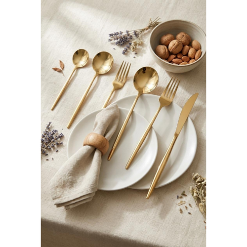 36 Par�a L�ks Gold Paslanmaz �elik �atal Ka��k B��ak Tak�m�
