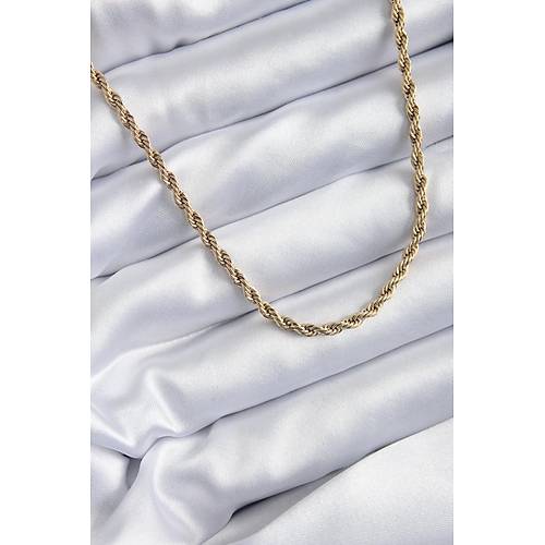 316L �elik Gold Renk 60 cm Burgu Model Kad�n Kolye