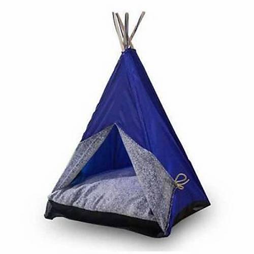 B�y�k Kedi ve K���k Irk K�pek �ad�r� Mavi 60x60x80 Cm