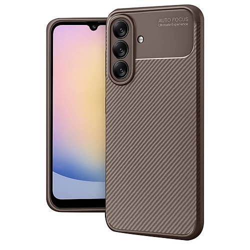Galaxy A17 5G Auto Focus Karbon Kapak - Kahverengi