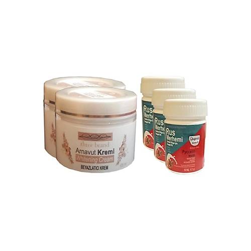 Three Brand V�cut Kremi 100 ml Arnavut Kremi 2 Adet + Rus Merhemi 50 ml 3 Adet