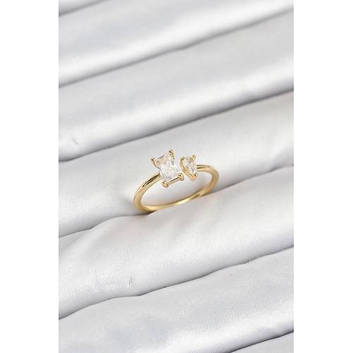Pirin� Gold Renk Zirkon Ta�l� Kad�n Y�z�k