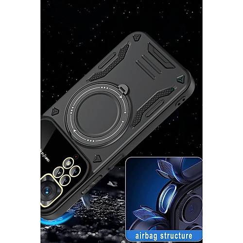 Redmi Note 12 Pro 4G K�l�f Joy Lens Standl� Kapak - Koyu Ye�il