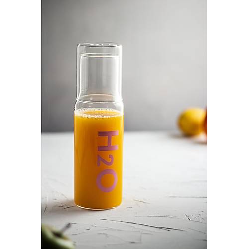 Borosilikat Cam Pembe Ba�ucu S�rahisi & Cam S�rahi * 600 ml