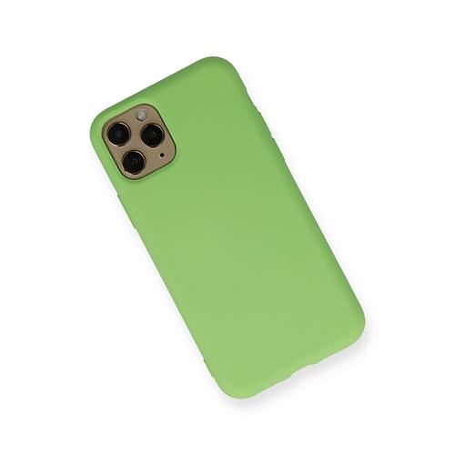 iPhone 11 Pro K�l�f Nano i�i Kadife Silikon - Ye�il