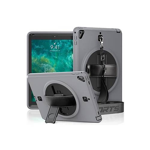 iPad 5 Air 9.7 K�l�f Strap-C Otterbox Tablet Kapak - Gri