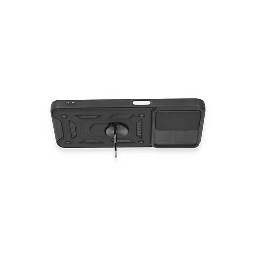 Realme C35 K�l�f Pars Lens Y�z�kl� Silikon - Siyah