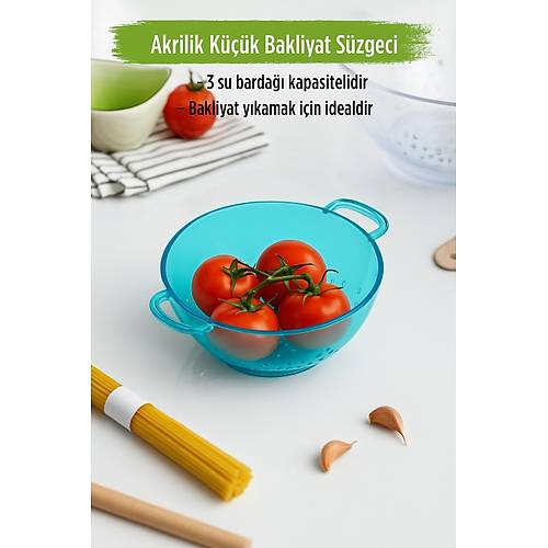 Akrilik Aquamarin Mini Pirin� S�zge�i & Bakliyat S�zge�i (3 SU BARDA�I �L��L�)