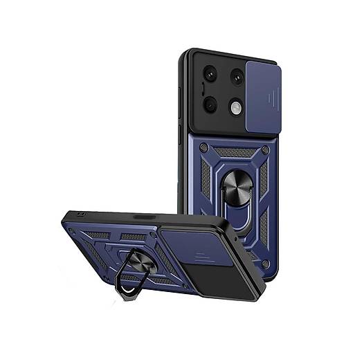 Redmi Note 13 4G K�l�f Pars Lens Y�z�kl� Silikon - Lacivert