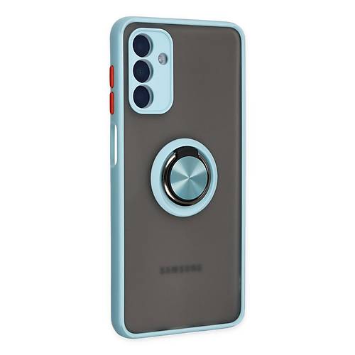 Galaxy A04S K�l�f Montreal Y�z�kl� Silikon Kapak - Buz Mavi