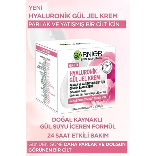 Y�z Bakim Kremi & Hyaluronik, G�l �z�, Parlak, Yat��m�� Bir Cilt ��in G�nd�z Kremi 50ML
