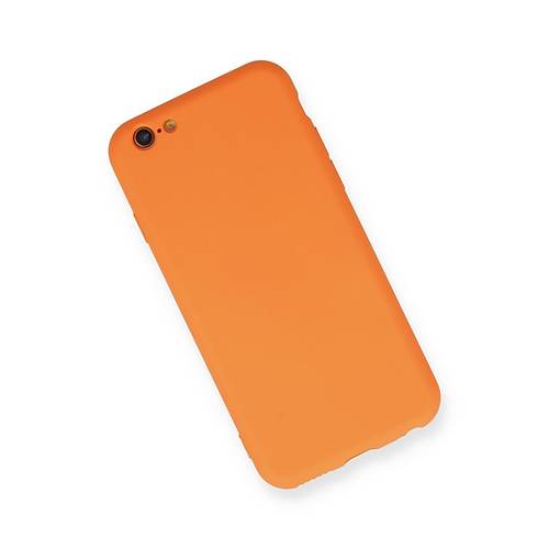 iPhone 6 K�l�f Nano i�i Kadife Silikon - Turuncu