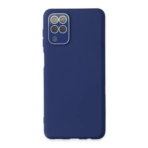 Galaxy A22 K�l�f Lansman Glass Kapak - Sky Blue
