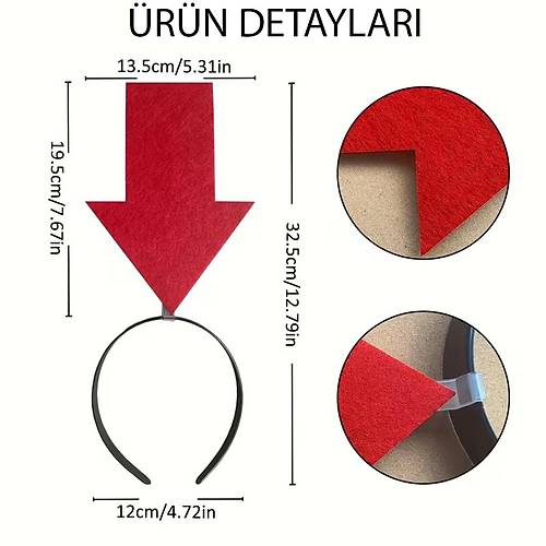 Ki�iselle�tirilebilir Ok Ta� � �zerine Yaz� Yaz�labilen Parti Tac� K�rm�z� Renk