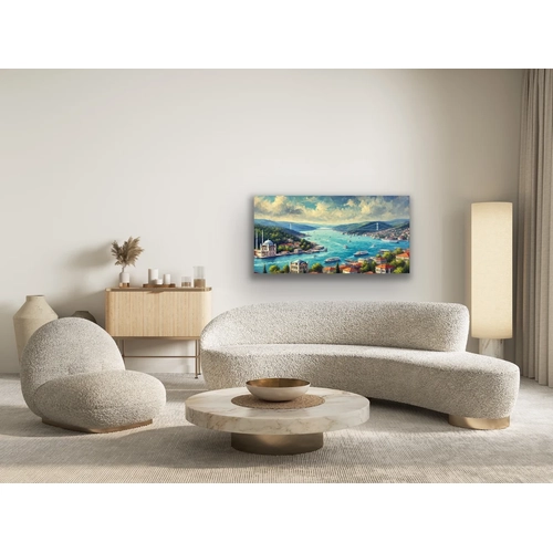 �stanbul Bo�az Manzaras� Kanvas Tablo 60x120cm