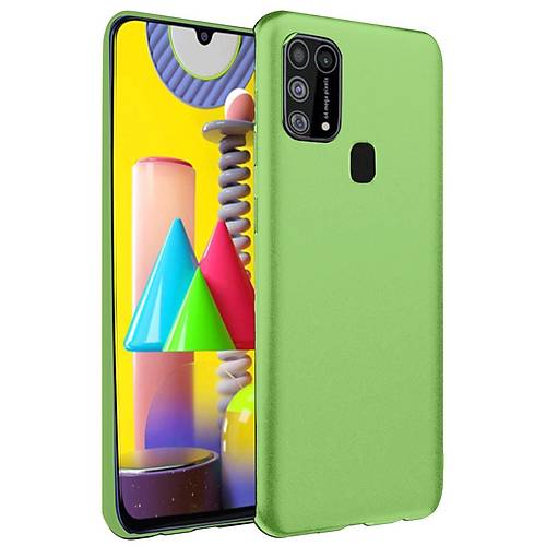 Galaxy M31 K�l�f Nano i�i Kadife Silikon - Ye�il