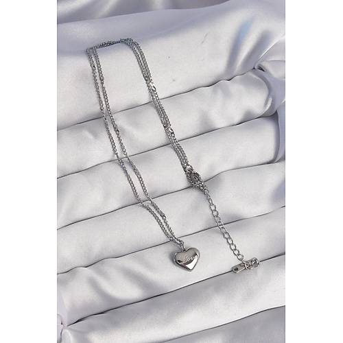 316L �elik G�m�� Renk Kalp Model Love Kolye