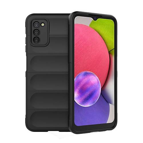 Galaxy A03S K�l�f Optimum Silikon - Siyah