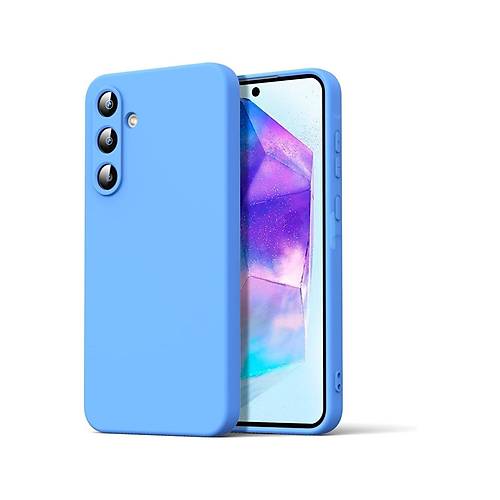 Galaxy A16 5G K�l�f Nano i�i Kadife Silikon - Mavi
