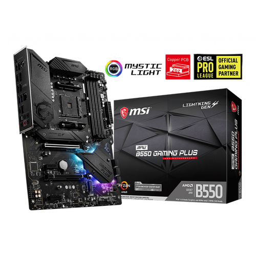 MSI MPG B550 GAMING PLUS DDR4 4400MHZ 1XHDMI 1XDP 2XM.2 USB 3.2 ATX AM4 (AMD AM4 5000/4000G/3000 SER�LER� �LE UYUMLU)