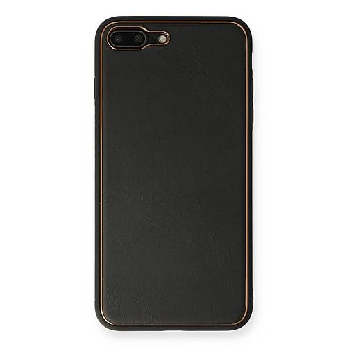 iPhone 7 Plus K�l�f Coco Deri Silikon Kapak - Siyah