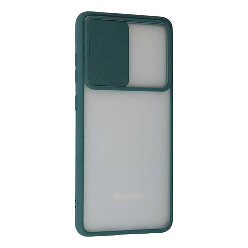 Galaxy A52 K�l�f Palm Buzlu Kamera S�rg�l� Silikon - Ye�il