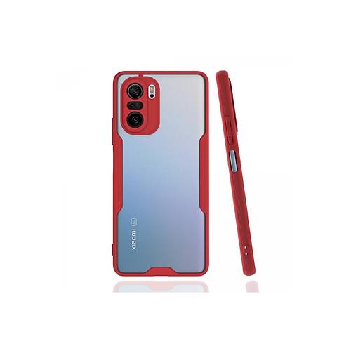 Poco F3 K�l�f Platin Silikon - K�rm�z�