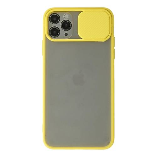 iPhone 11 Pro K�l�f Palm Buzlu Kamera S�rg�l� Silikon - Sar�