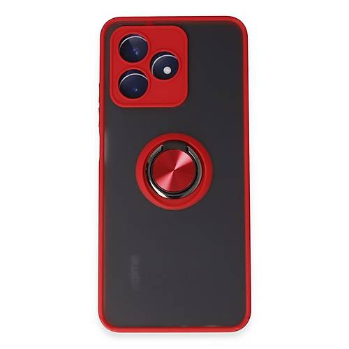 Realme C53 K�l�f Montreal Y�z�kl� Silikon Kapak - K�rm�z�