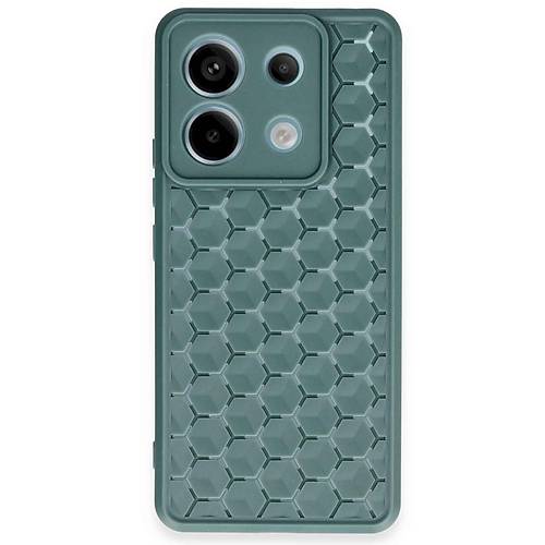 Redmi Note 13 Pro 5G K�l�f Petek Silikon Kapak - Koyu Ye�il