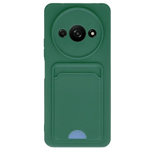Redmi A3 4G K�l�f Kelvin Kartvizitli Silikon - Koyu Ye�il