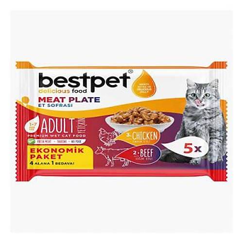 S���r Etli ve Tavuk Etli Taurinli Tah�ls�z Yeti�kin Kedi Konservesi 5x85�Gr