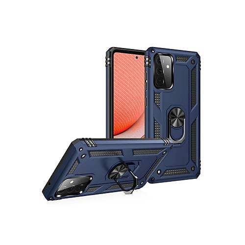 Galaxy A72 K�l�f Sofya Y�z�kl� Silikon Kapak - Lacivert