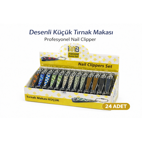 Profesyonel K���k T�rnak Makas� Desenli Nail Clipper 24 Adet