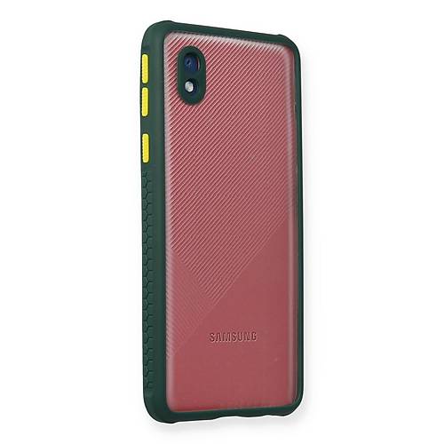 Galaxy A01 Core K�l�f Miami �effaf Silikon - Koyu Ye�il