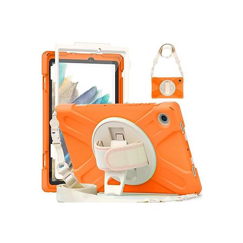 Galaxy X200 Tab A8 10.5 K�l�f Amazing Tablet Kapak - Turuncu