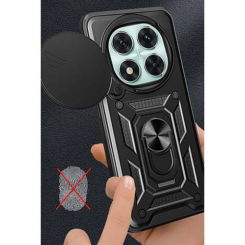 Redmi Note 14 Pro 4G K�l�f Pars Lens Y�z�kl� Silikon - Siyah