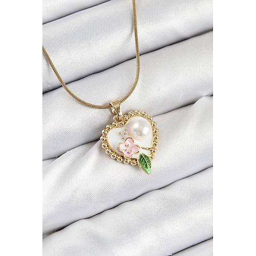 316L �elik Sanatsal Portre Model Gold Renk Kad�n Kolye