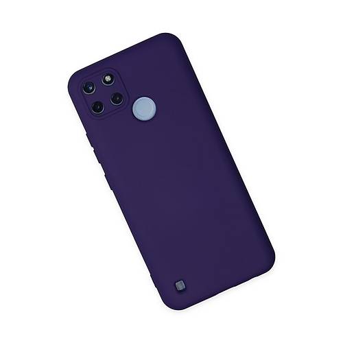 Realme C25Y K�l�f Nano i�i Kadife Silikon - Mor