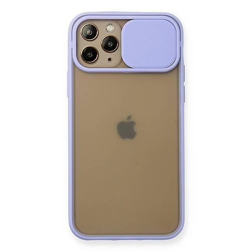 iPhone 11 Pro K�l�f Palm Buzlu Kamera S�rg�l� Silikon - Lila
