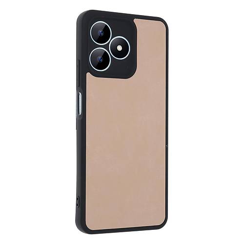 Realme Note 50 4G K�l�f Aras Deri Kapak - Pudra