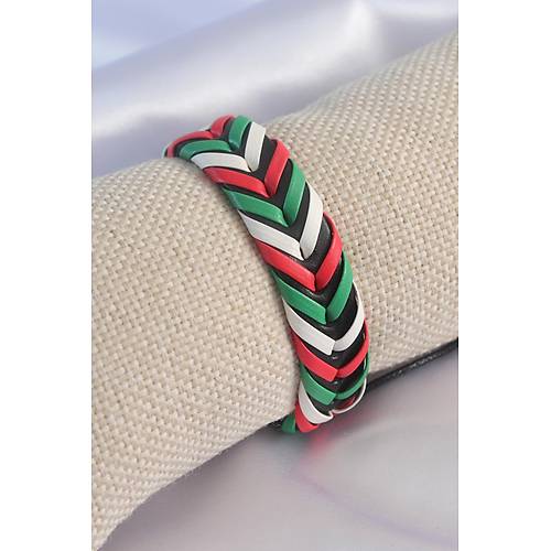 Kar���k Renk �pli Deri Erkek Bileklik