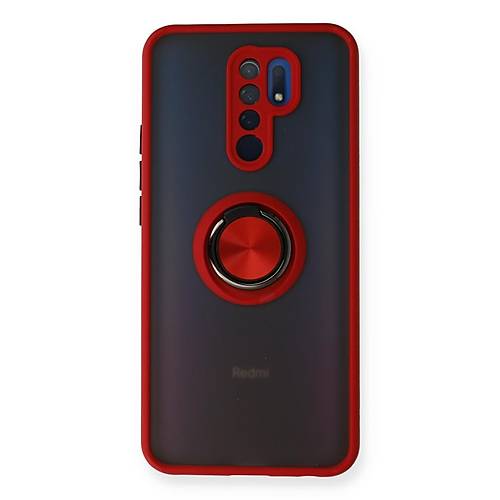 Redmi 9 K�l�f Montreal Y�z�kl� Silikon Kapak - K�rm�z�
