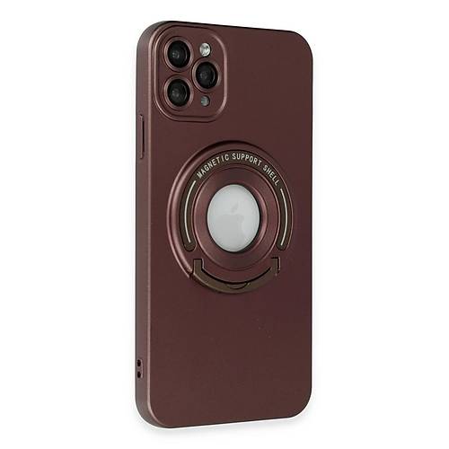 iPhone 12 Pro K�l�f Lukka Magneticsafe Kapak - Kahverengi