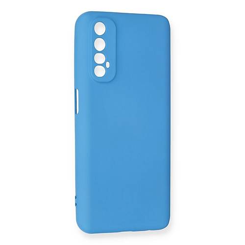 Realme 7 K�l�f Nano i�i Kadife Silikon - Mavi
