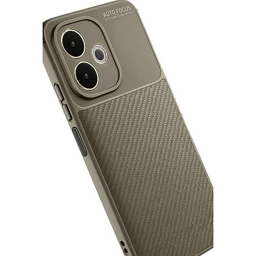 A5 Pro 4G K�l�f Auto Focus Karbon Kapak - Kahverengi