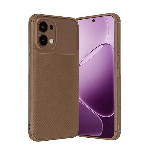A6 Pro 4G Auto Focus Karbon Kapak - Kahverengi