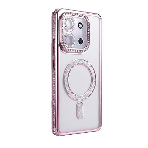 Redmi 15C 4G Joke Simli Magneticsafe K�l�f - Pembe