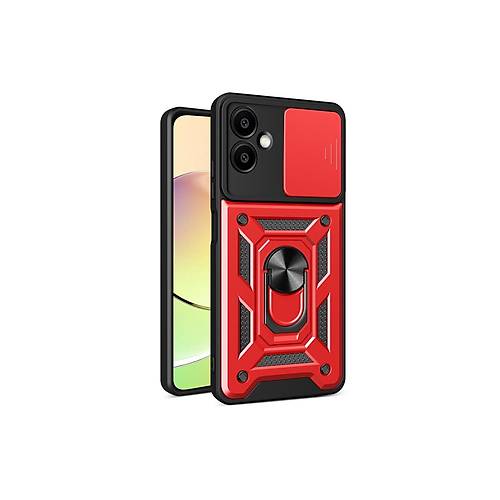 Galaxy A06 K�l�f Pars Lens Y�z�kl� Silikon - K�rm�z�
