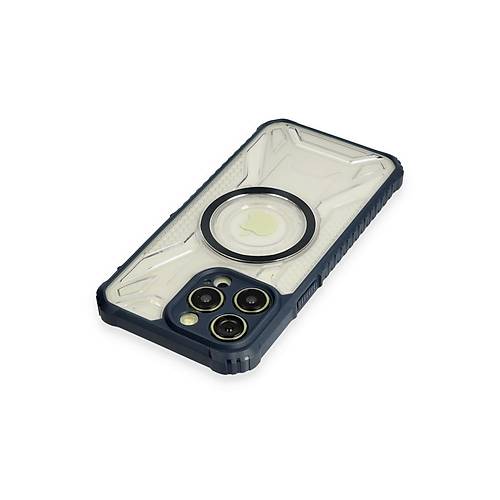 iPhone 12 Pro K�l�f Prag Magneticsafe Kapak - Lacivert